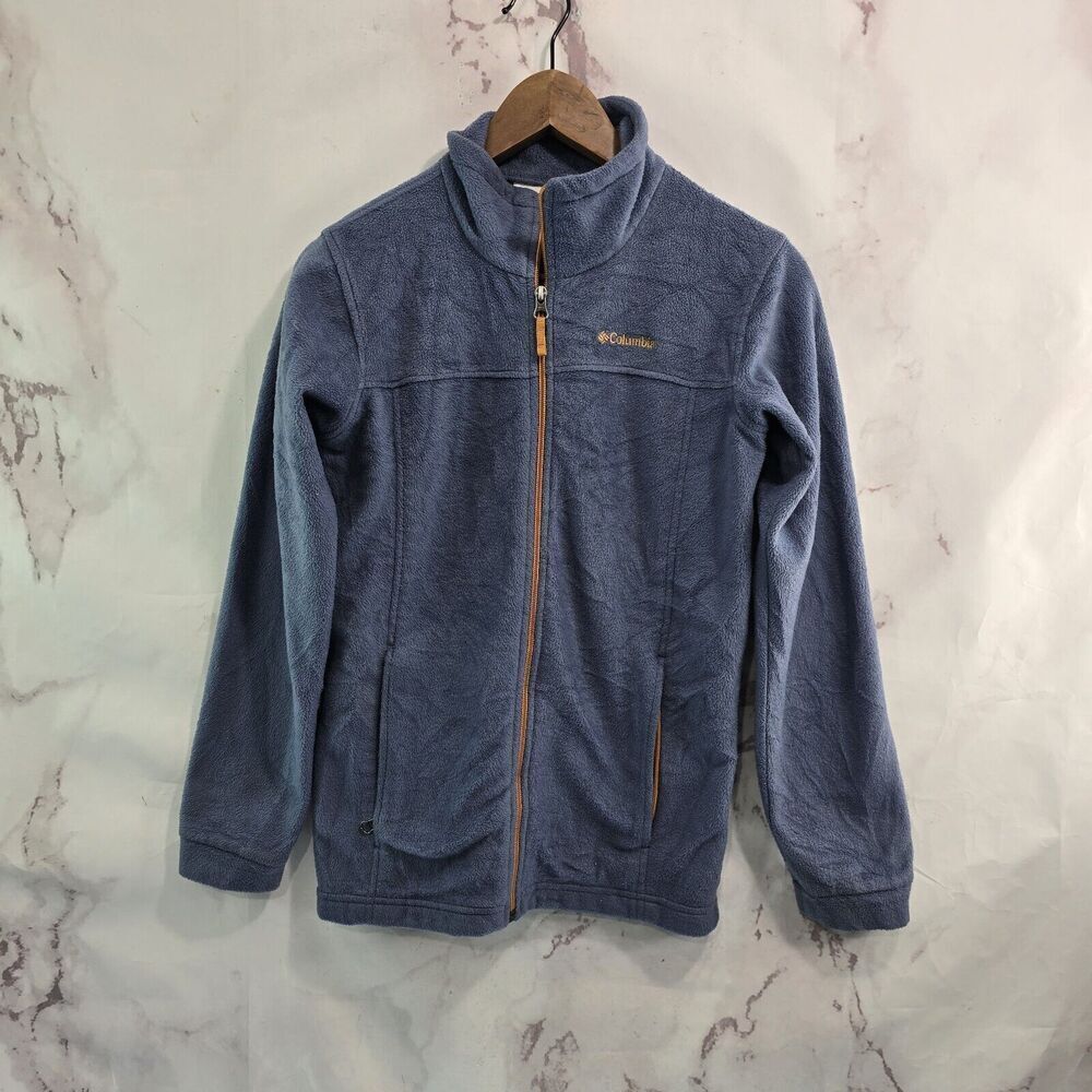 Columbia Jacket Youth Large 14 16 Grey Brown Fleece Boys Steens Mountain II